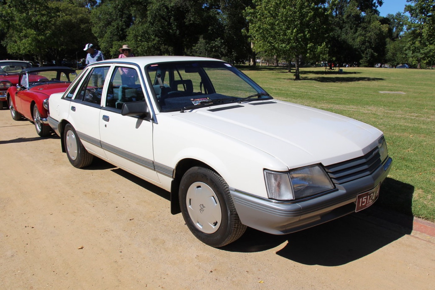 Coche aparcado con la carrocería pintada en blanco